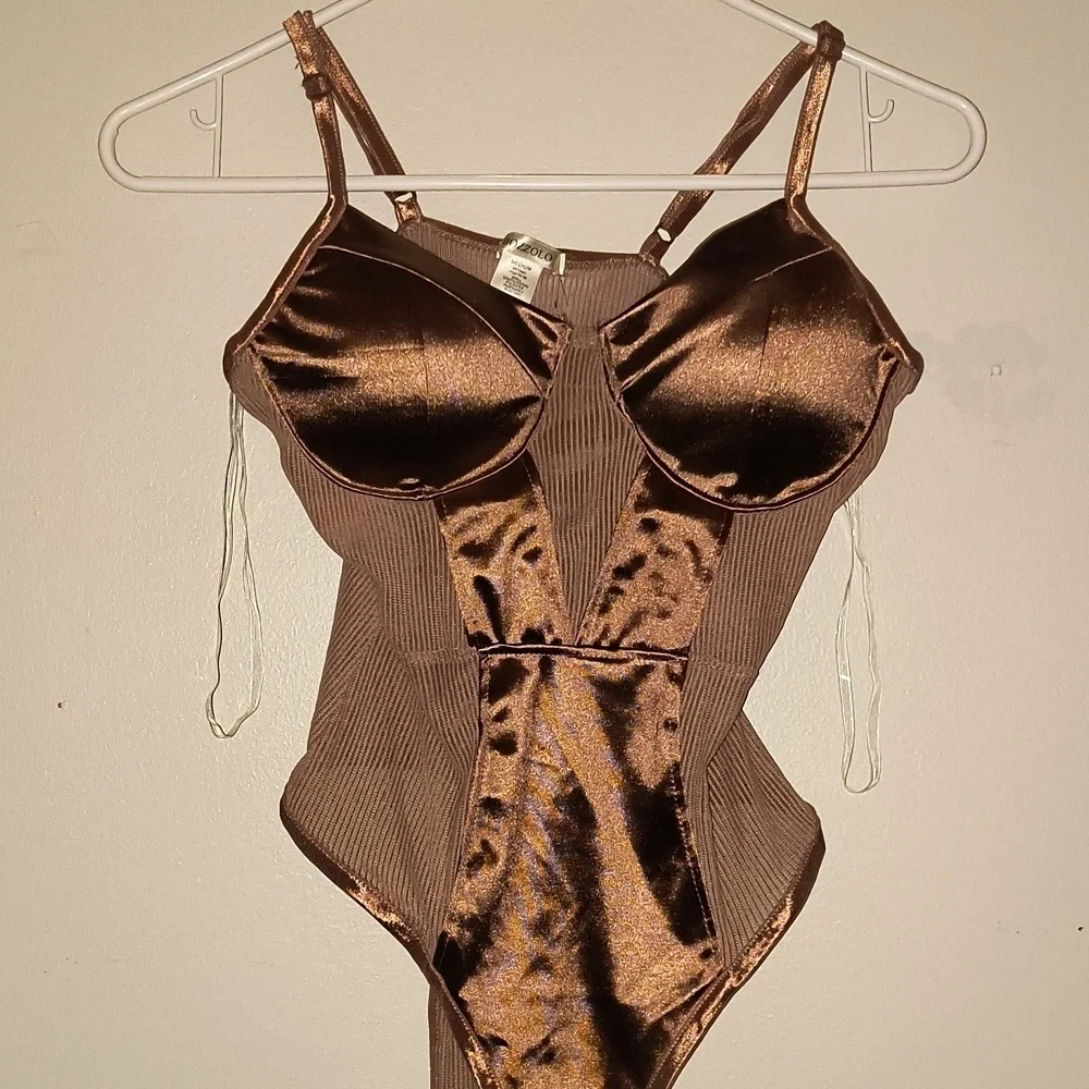 Bozzolo Metallic Brown Bodysuit